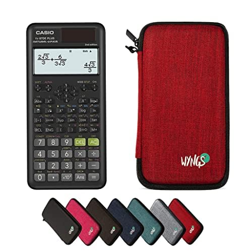 Casio fx-87DE Plus 2nd edition including a WYNGS protective case in Red - Basic Set (German)