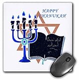 3dRose LLC 8 x 8 x 0.25 Menorah and Star of David