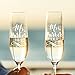 Lily's Atelier Set of 2, Hand Engraved Mr. Mrs. Last Name & Date Custom Wedding Toast Champagne Flute Set, Wedding Toasting Glasses - Etched Flutes for Bride & Groom Customized Wedding Gift #EH3