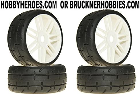 GRP GTH01-S3 1:8 GT T01 REVO S3 Soft Mounted Tires Spoked White Wheel (2)