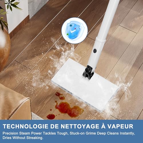 Vidattx Steam Cleaner, Multifunction Steam Cleaner, 8 in 1, 1500 W, Removes 99.9% of Viruses and Bacteria, Steam Cleaner ECO Without Detergents, Glass Cleaner, Sofa Steam Cleaner