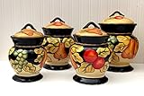 Casa Cortes Barcelona Collection 4-Piece Hand-Painted Canister Set, 85901 By ACK