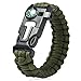ECVILLA Paracord Bracelet Survival Bracelet with Compass, Fire Starter, Emergency Knife & Whistle (Black+Green)