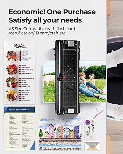 13 inches Laminator, Willing 4 in 1 Thermal Laminator, 2 Roller System, Includes 20 Laminating Pouches, Paper Trimmer, Corner Rounder (Hot&Cold).
