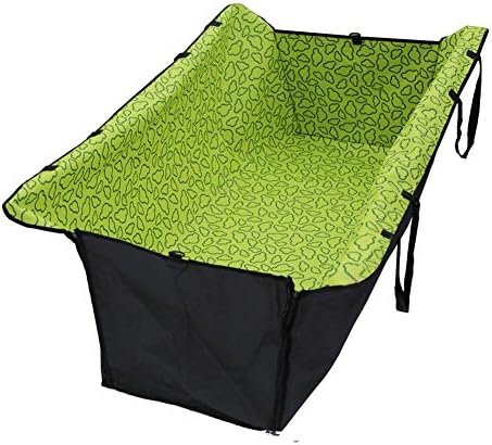 Double Layer Waterproof Pet Dog Cat Safe Safety Travel Hammock Car Bed Seat Cover Mat Blanket (Green)