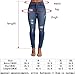 VICVIK Woman Knee Skinny Denim Distressed Ripped Boyfriend Jeans (L)