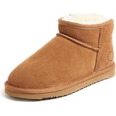 Fireside by Dearfoams womens Riverland Genuine Shearling Fur Lined Mini Ankle Boot With Platform Slipper