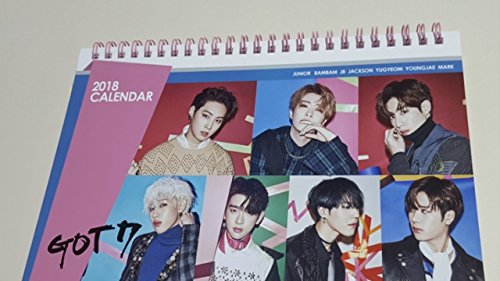 KPOP 2018-2019 Photo Desk Calendar with 3 Store Gifts [Postcard,Sticker,Photocard] (GOT7)