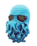 Amurleopard Unisex Barbarian Knit Beanie Octopus (One size, Blue~)