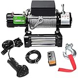 BOAR 12V 13000LBS Wireless Steel Cable Electric Truck Winch Automatic Load-Holding