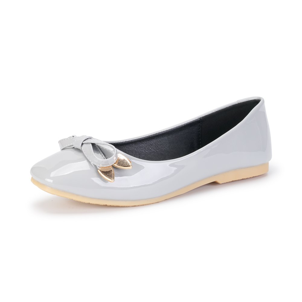OCHENTA Women's Closed Toe Bowknot Slip On Comfort Ballet Flat Dress Shoes