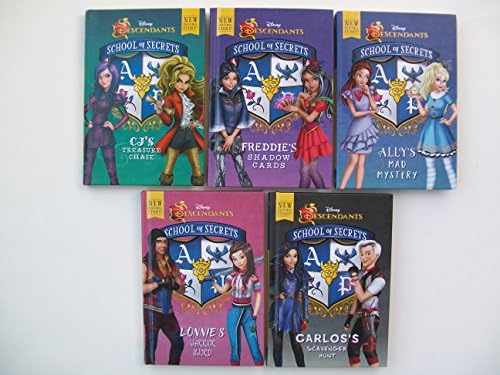 Descendants School of Secrets Series (Set of 5 Books) CJ's Treasure Chase; Freddie's Shadow Cards; Ally's Mad Mystery; Lonnie's Warrior Sword; Carlos's Scavenger Hunt Hardcover – 2017