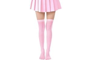 Lastclream Women Costume Thigh High Silk Stockings for Woman 80D Semi Opaque Over Knee Socks Cosplay Knee High Hosiery
