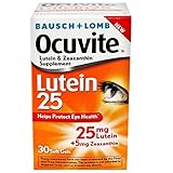 Bausch & Lomb Ocuvite Lutein 25 Milligram Lutein & Zeaxanthin Supplement Soft Gels, 30 Count