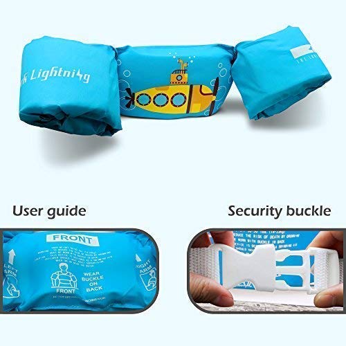 Dark Lightning Children Life Jacket,Swimmies with Water Wings