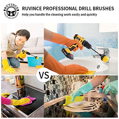 Drill Brush Power Scrubber Drill Brush Attachment 4 Set with Extend