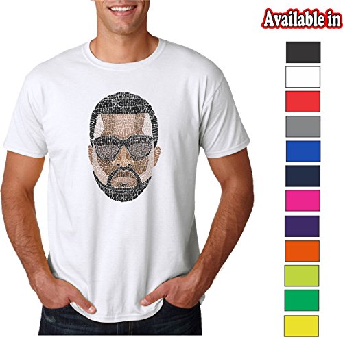 KANYE WEST Lyrical Calligram FACE SONG NAMES DESIGN T-Shirts Hoodies Tanks Crewnecks MWhite T-Shirt