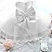 NNJXD Girls' Tulle Flower Princess Wedding Dress for Toddler and Baby Girl White 12-18 Months