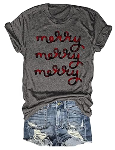 Beopjesk Women's 'Be Happy' Graphic Tee - Casual Short Sleeve Round Neck Cotton T-Shirt