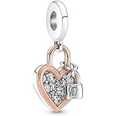 Qulmlxis Charm Lightbulb Halo Heart Padlock Pendant 925 Sterling Silver Bead Popular Bracelet Diy