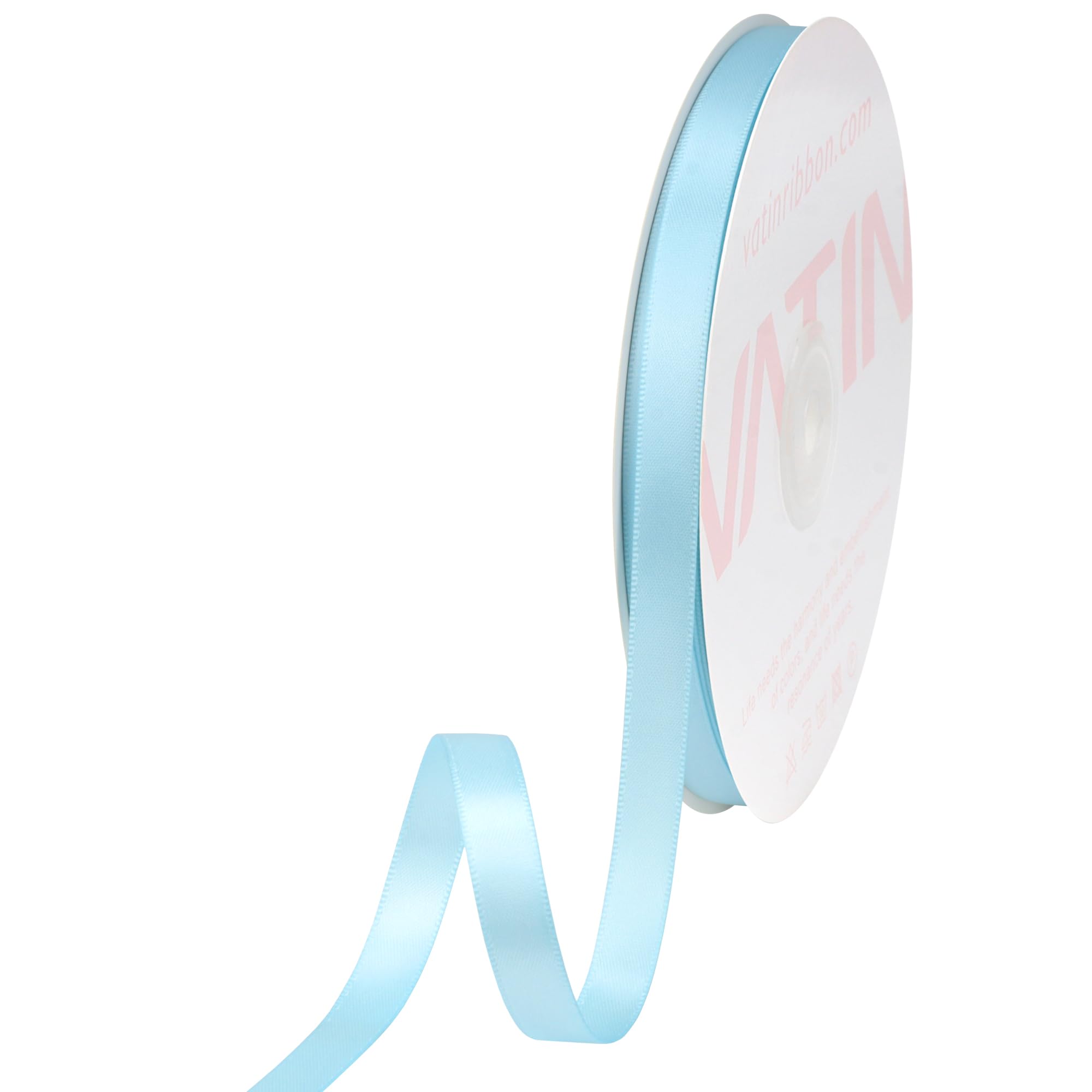 VATIN 10mm Double Faced Light Blue/Baby Blue Polyester Satin Ribbon - 45 Metre for Gift Wrapping Ornaments Party Favor Braids Baby Shower Decoration Floral Arrangement Craft Supplies