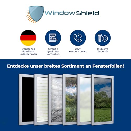 WindowShield® UV Protection Sun Protection Window Film, Inside or Outside Mirror Film, Self-Adhesive Silver Reflective Window Film, Residue-Free Sun Protection Film, 44.5 x 200 cm