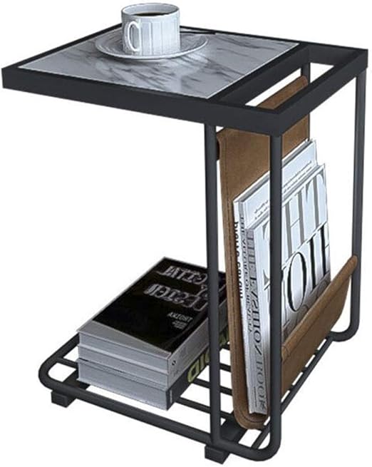 XHCP Mesa Auxiliar de Mesa, encimera de mármol con Almacenamiento