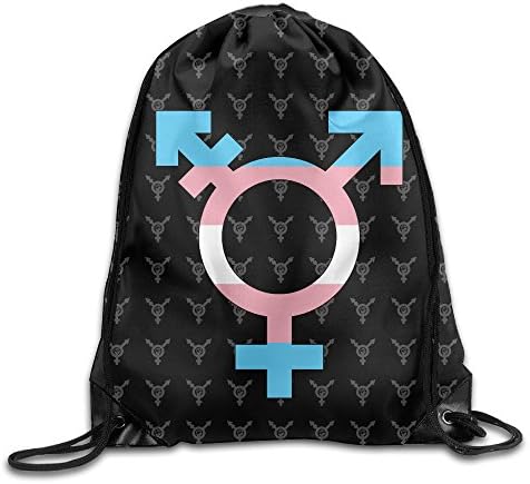 Transgender Rights Sign White Drawstring Backpack Bag