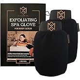 MS Exfoliating Bath Glove for Body Scrub (Kessa mitt) - PACK OF 2 - For Dead Skin Scrubbing and Deep Pore Cleansing - Gentle 