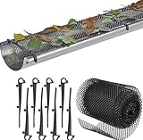 Gutter Guards with 15 clip Hooks For Easy Installation. 6.5in Wide By 18ft Long. Plastic High Resistance.