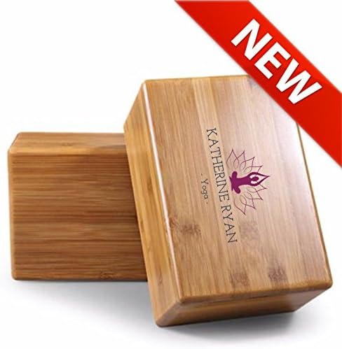 Premium Wooden Yoga Block | By Katherine Ryan Yoga | 9in x 6in x 3in | Deepen Poses, Improve Strength and Aid Balance and Flexibility | Perfect Christmas Gift!