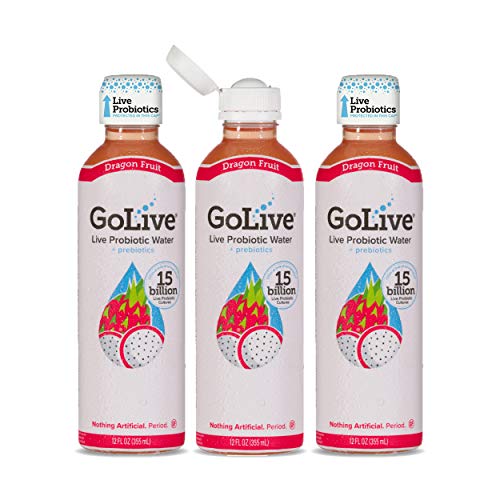GoLive Probiotics for Women, Men and Children with Vitamin D3 - Prebiotics and Probiotics for Gut and Digestive Health - Doctor & Dietitian Recommended - Dragon Fruit Flavored Water
