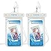Fugetek Waterproof Case Dry Bag Cell Phone Pouch, IPX8, Universal, Compatible with iPhone 11, XR/XS Max, XS/X, 8/8P, Android, Pixel, HTC Smartphones, for Travel, Beach, Pool, Hiking,(2 Pack) White
