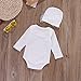 2Pcs Sequins Newborn Baby Girls Bodysuit Romper Jumpsuit +Hat Outfit Clothes (0-3 Months, Silver)