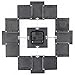 VonHaus Picture Frame Wall Clock - 12 Mini Photo Frames - Crop to Size Friends Family Pictures - Aluminum Black