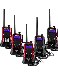 Retevis RT5 Radio de 2 vías VHF / UHF Banda dual 128CH Walkie Talkies VOX FM Radio aficionado Transceptor de mano con auricular original (paquete de 5)