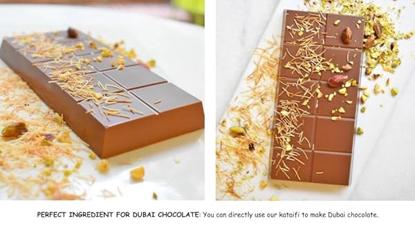 KATAIFI SHREDDED FILLO PHYLLO DOUGH, BAKED KATAIFI PASTRY, INGREDIENT OF DUBAI CHOCOLATE PISTACHIO BARS, KNAFEH, KADAYIF FOR PASTRIES, MILKY DESSERTS (3.5 OZ)