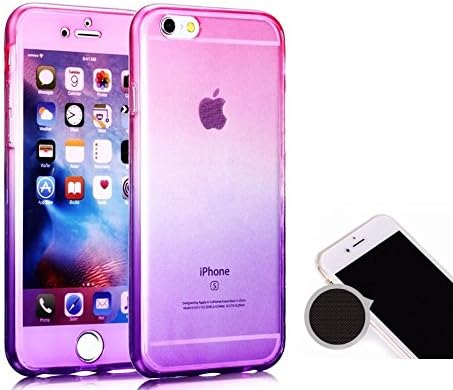 TheTransporter Slim 360 degree Protective Shockproof Front and Back Full Body Tpu Silicone Gel Case Cover For Apple iPhone 6 6s Pink / Purple