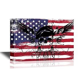 Guns and Skull with US Flag Background