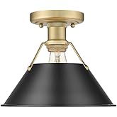 Golden Lighting 3306-FM BCB-BLK Orwell - 1 Light Flush Mount 8 Inches Tall and 10 Inches Wide, Finish Color: Brushed Champagn