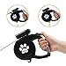 Dog Retractable Leash, IDEAPRO 26 ft 110 lbs Dog Walking Leash Heavy Duty Tangle Free Nylon Dog Leash with LED Detachable Flashlight for Medium Large Dogs (Black)