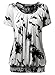 DJT Women's Short Sleeve Pleated Front Blouse Tunic Top