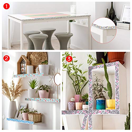 Floral Washi Tape, Colored Flowers Washi Tape Masking Tape Decorative Paper Tape for Bullet Journal, Scrapbook, DIY Crafts, Planners, Gift Wrapping (Colored Flowers)