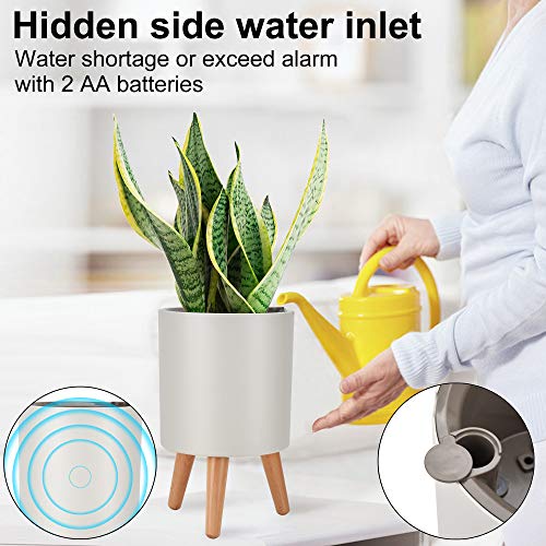 Plant Pots, LEEFENGQI Self-Watering Gardening Pots Accessories with Stand for Flowers Snake Plants, Water Shortage Alarm Indoor Planters Decorations for Home Office