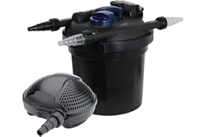 The Pond Guy AllClear G2 Pressure Filter & Ultraviolet Light Clarifier & Pump Combo, Pressurized External UVC Bio & Mechanical Filtration with Backflush System, All Clear 2000 & SolidFlo Pump 2000