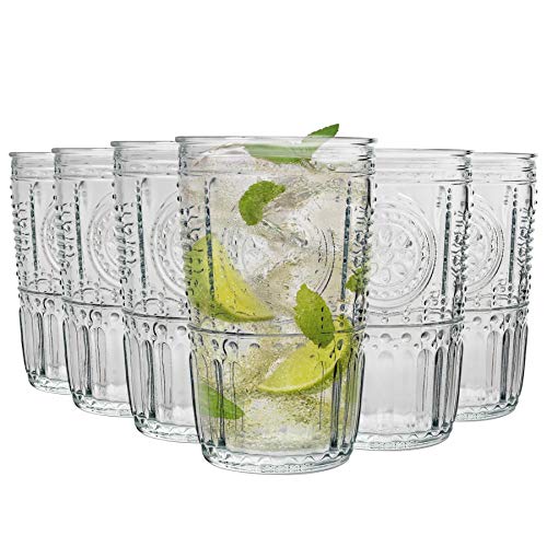 Bormioli Rocco Romantische Zerfurchter Highball Cocktailgläser Set - 475ml - Packung mit 24