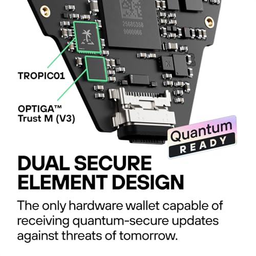 Trezor Safe 7 - Crypto Hardware Wallet with Bluetooth, Color Touch Screen, Transparent Secure Element, Quantum Ready (Charcoal Black)