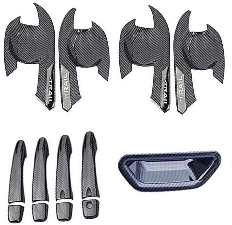 Amazon Lightbuddy エクストレイル T32専用ドアハンドルカバー ボウルカバー ガーニッシュ メッキカバー ドレスアップ カスタム パーツ プロテクター 爪キズ防止 フロント リア13pセット 炭素繊維ブラック ガーニッシュ 車 バイク