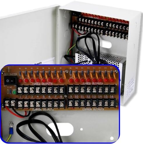 ShopBox 16 Channel CCTV Camera Power Supply Box (12VDC 10Amps) Distribution System