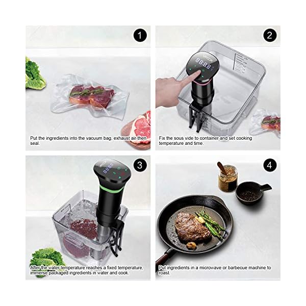Sous Vide Cooker VPCOK Sous Vide Precision Cooker Immersion Circulator Sous Vide Machine, Accurate Temperature and Time Control Sous Vide Cookbook Included